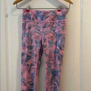 Athleta Girl High Rise Stash Treasures swirl print Leggings pockets size 12